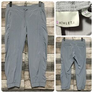 Athleta Lightweight Joggers Women’s 2 Gray Tapered (Inseam 22) Drawstring
